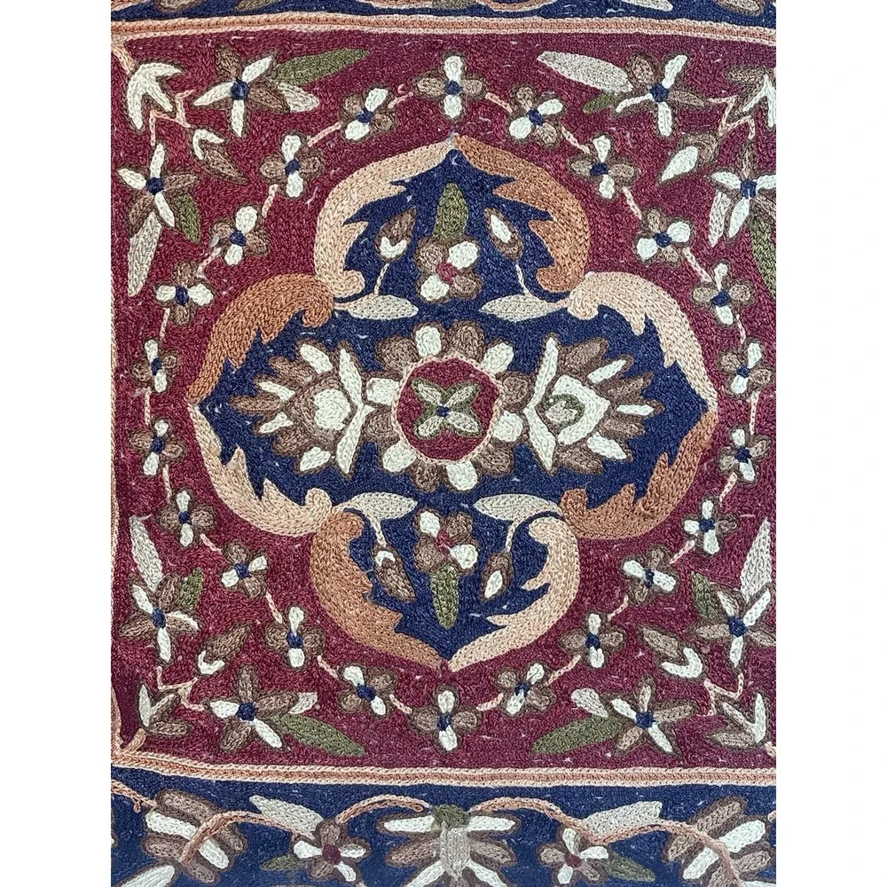 Handmade Istanbul Embroidered Pillow Cover Turkish Floral Textile 16x15